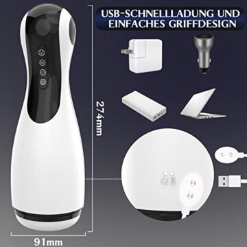 Elektrischer Masturbator Cup 10 Vibratoren Mit 3 Stufen Saugen/Spann/Clip-saugen… - 